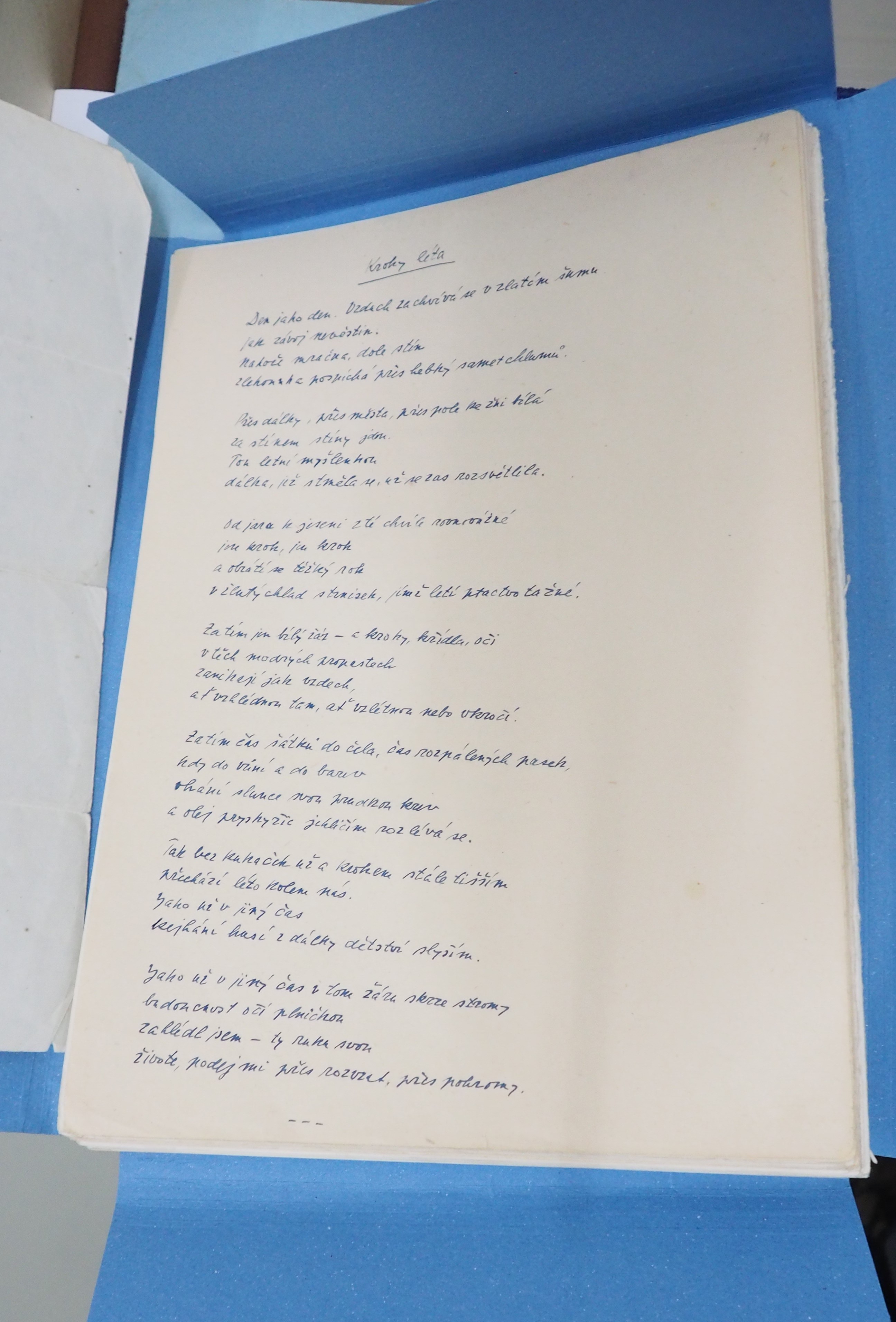 Literary Archive of the Museum of Czech Literature (LA PNP), photo by Petr Kotyk; Origin&aacute;ly archiv&aacute;li&iacute; jsou uložen&eacute; v Liter&aacute;rn&iacute;m archivu Pam&aacute;tn&iacute;ku n&aacute;rodn&iacute;ho p&iacute;semnictv&iacute;.